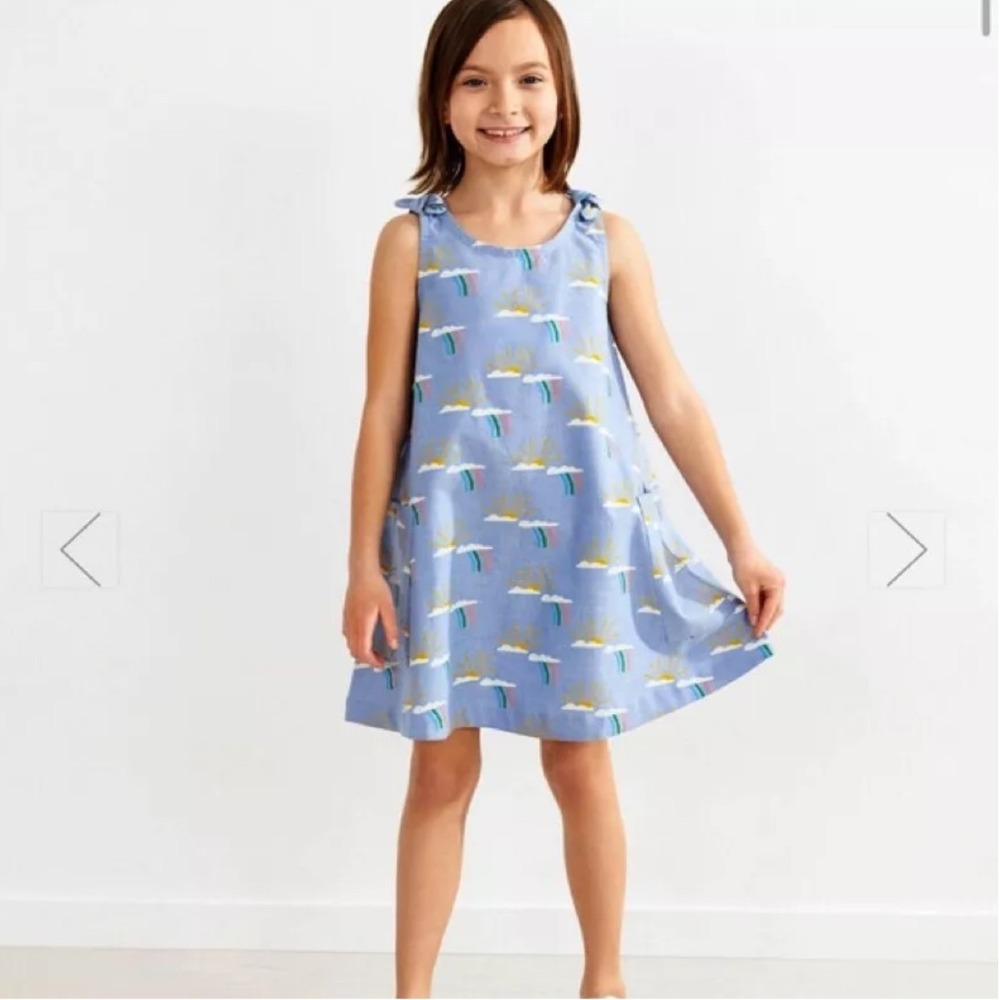 Hanna Anderson Girls‎ Rainbow Print Oxford Pillow Case Dress Sz 5
